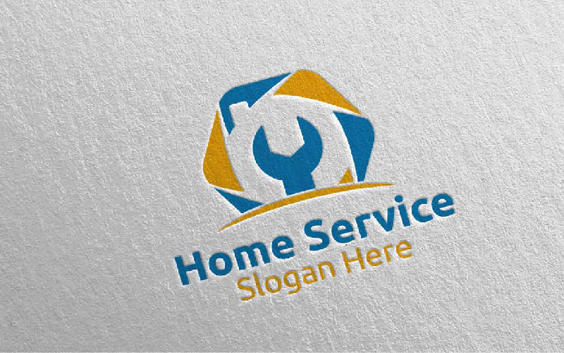 Immobilier et services de réparation à domicile de réparation Modèle de logo 1