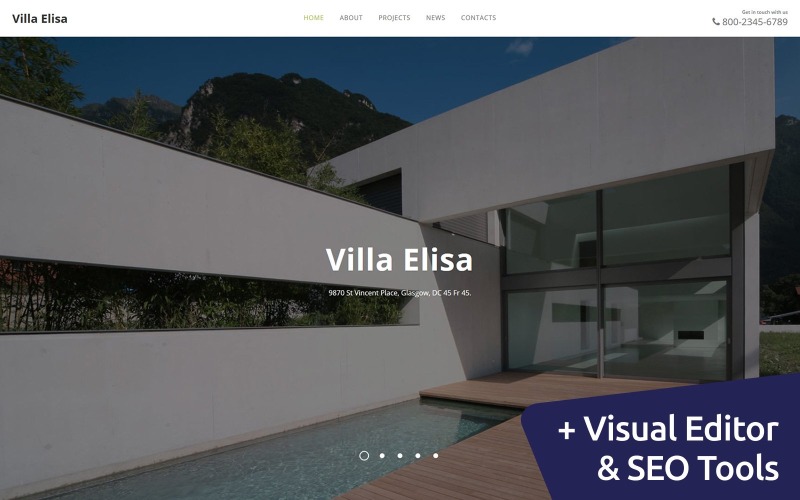 Villa Elisa - шаблон нерухомості Moto CMS 3
