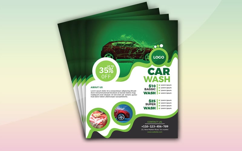 Download Фирменный стиль "Car Wash Flyers (Editable) - Corporate Identity Template" / Car Wash Flyers (Editable) - Corporate Identity Template - Фирменный стиль advertising,auto clean,auto detailing,business,car,car care,car cleaning,car polish,car wash,car wax,care,carwash,corporate,design,equipment,flyer,foam,leaflet,maintenance,promotion