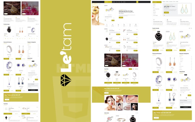 Letam | Jewelry Shop HTML5 Website Template