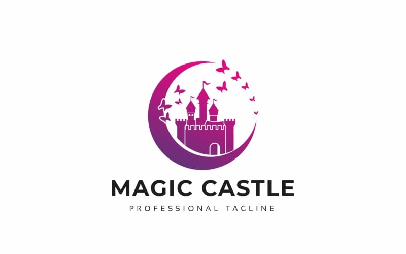 Magiska slott logotyp mall