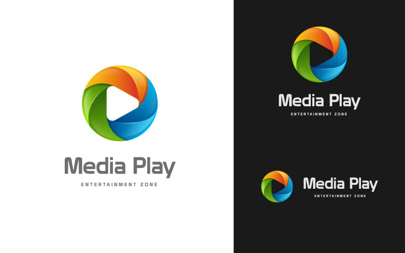 Media play design Logo Template #111104 - TemplateMonster