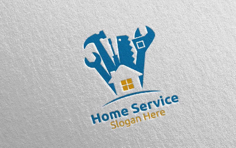 Modello di logo 11 di servizi di riparazione di immobili e riparazioni domestiche