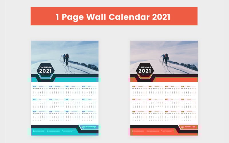 Download Фирменный стиль "One Page Wall Calendar 2021 - Corporate Identity Template" / One Page Wall Calendar 2021 - Corporate Identity Template - Фирменный стиль на тему графика onepagecalendar,calendar2021,wall-calendar,calendar,1pagecalendar,wallcalendar,corporatecalendar,company,corporate,modern,office