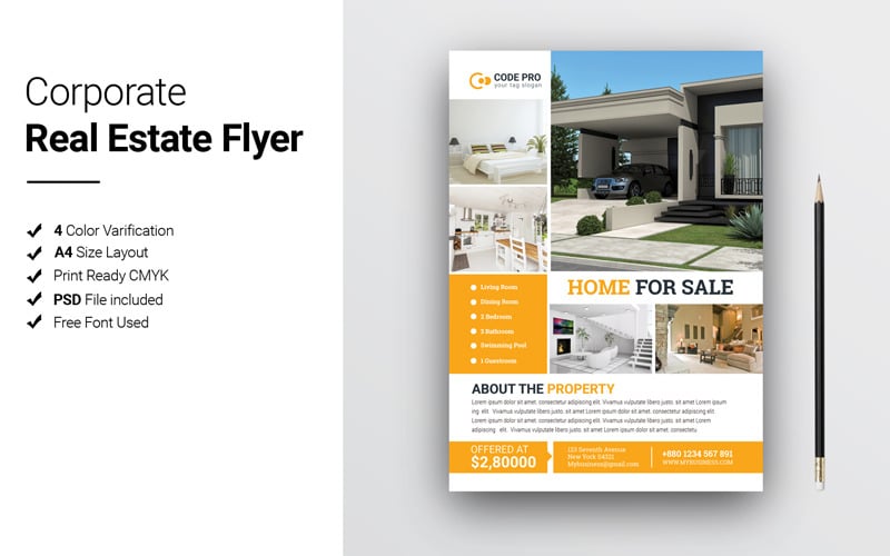 Download Фирменный стиль "Real Estate 01 Flyer - Corporate Identity Template" / Real Estate 01 Flyer - Corporate Identity Template - Фирменный стиль на тему графика a4,ad,business,clean,corporate flyer,customisable,customize,design,easy,editable logo,flyer,free fonts,indesign,letter,logo,magazine ad,modern,corporate,real estate,photoshop