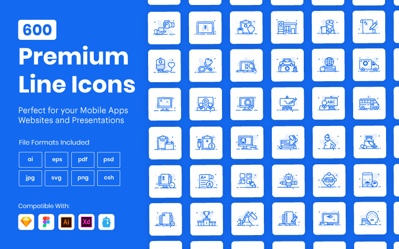 600 Premium overzicht pictogramserie