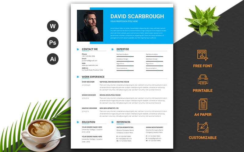 Download Резюме "Minimal &amp; Modern Resume Template" / Minimal &amp; Modern Resume Template - Резюме на тему графика cv,rsume,template,layered,modern,photoshop,minimal,letter,printable,lawyer,profational,creative,eaditable,word,indesign,cvdesign,docx,jobecv,elegent,portfolio