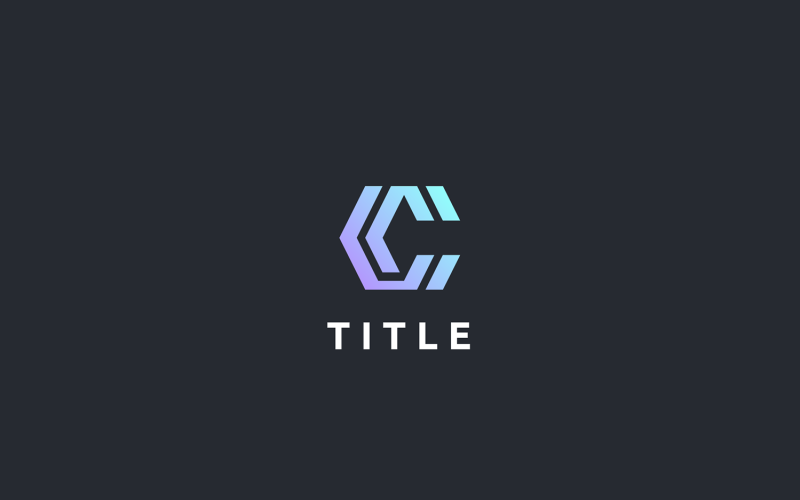 Plantilla de logotipo CC geométrica vibrante