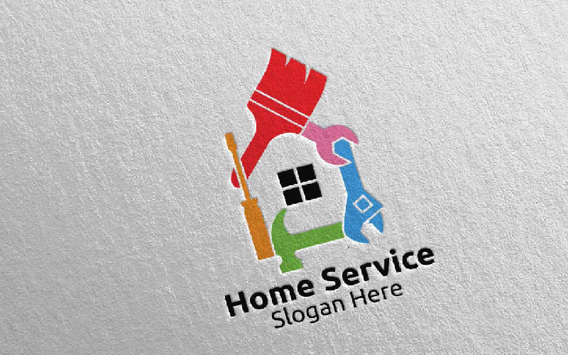 18 Modello di logo di servizi di riparazione di immobili e riparazioni domestiche