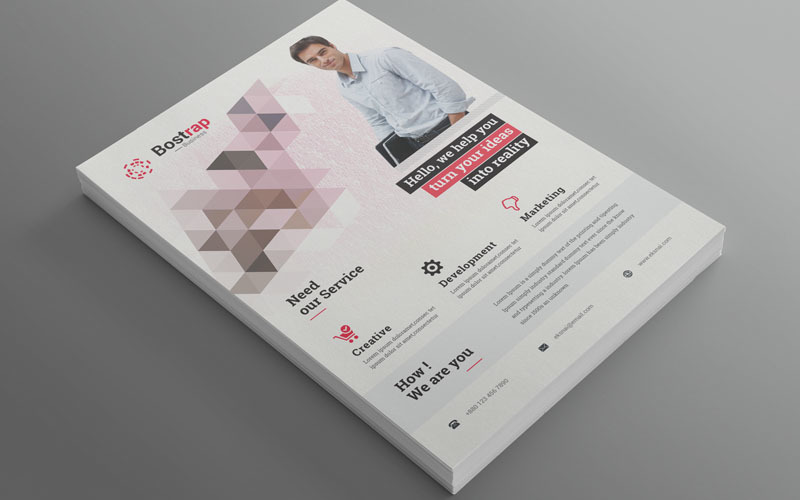 Download Фирменный стиль "Bostrap - Best Business Flyer Vol_ 130 - Corporate Identity Template" / Bostrap - Best Business Flyer Vol_ 130 - Corporate Identity Template - Фирменный стиль на тему графика flyer,big,bundle,business,company,corporate,design,eps,font,package,professional,offer,official,pack,pad,template,discount,print,a4,psd