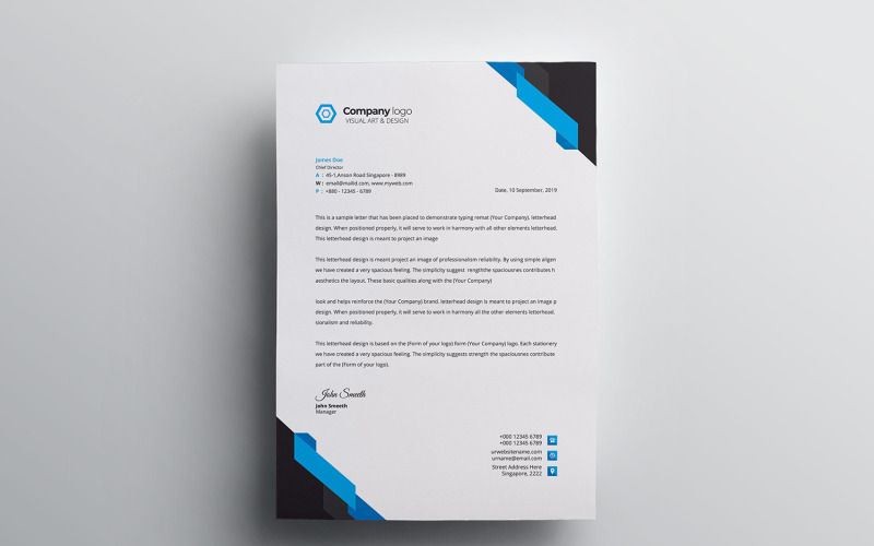 Papier à en-tête - Modèle d'identité d'entreprise