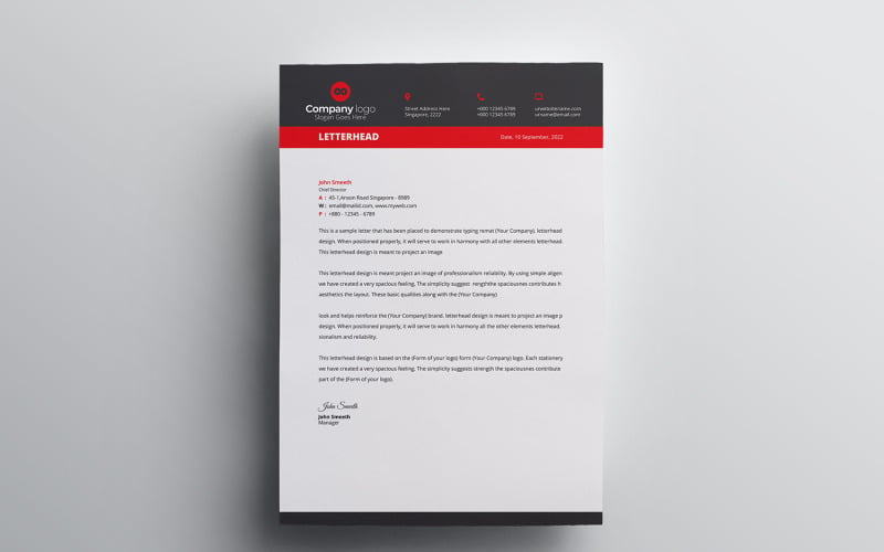 Papier à en-tête - Modèle d'identité d'entreprise