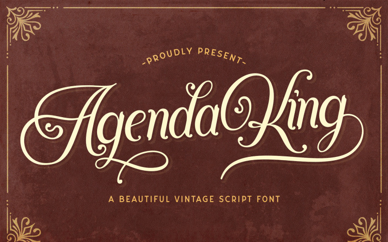 Agenda King - Carattere corsivo vintage