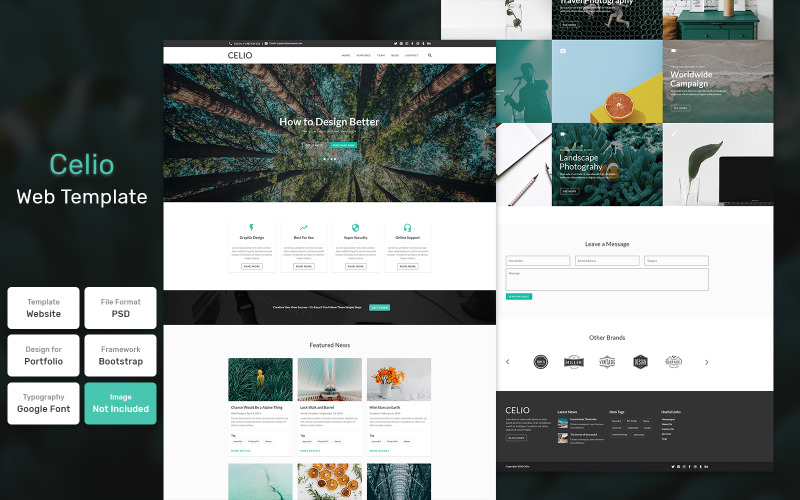 Download PSD шаблон "Celio - Creative Material PSD Template" / Celio - Creative Material PSD Template - PSD шаблон на тему графика business,template,website,isometric,corporate,online,blog,responsive,site,wellness,navigation,interface,theme,center