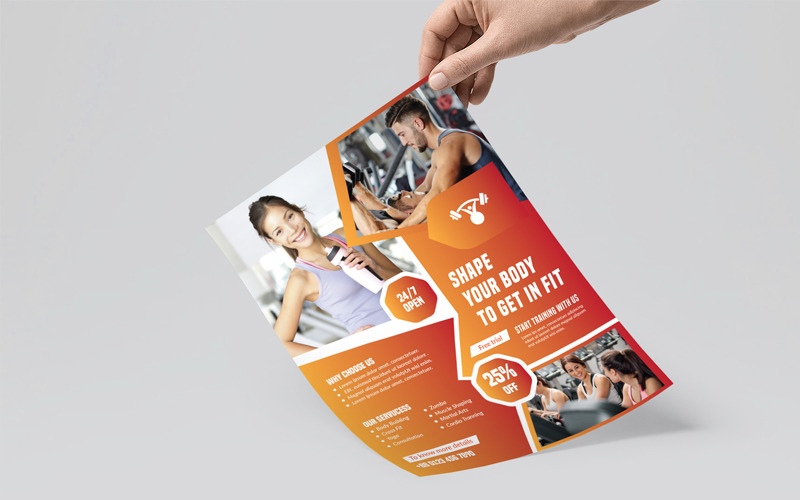Download Фирменный стиль "Fitness Gym Flyer (Editable) - Corporate Identity Template" / Fitness Gym Flyer (Editable) - Corporate Identity Template - Фирменный стиль advert,advertisement,body,box,business,class,club,cross,fight,fit,fitness,flyer,gym,health,moving