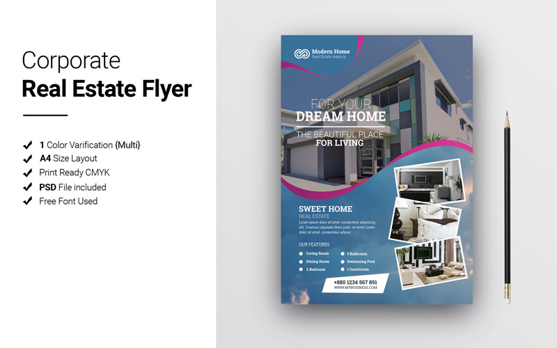 Download Фирменный стиль "Real Estate 03 Flyer - Corporate Identity Template" / Real Estate 03 Flyer - Corporate Identity Template - Фирменный стиль на тему графика a4,ad,business,clean,corporate flyer,customisable,customize,design,easy,editable logo,flyer,free fonts,indesign,letter,logo,magazine ad,modern,corporate,photoshop,poster