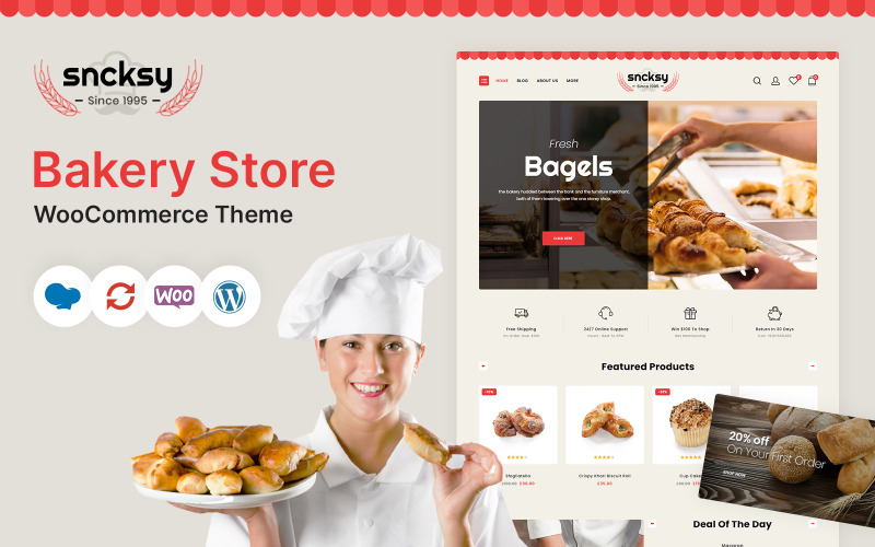 Sncksy - Адаптивна тема WooCommerce від The Bakery Store