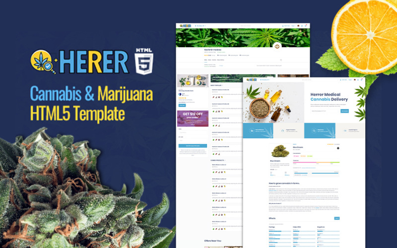 Herrer - mall för medicinsk marijuanawebbplats
