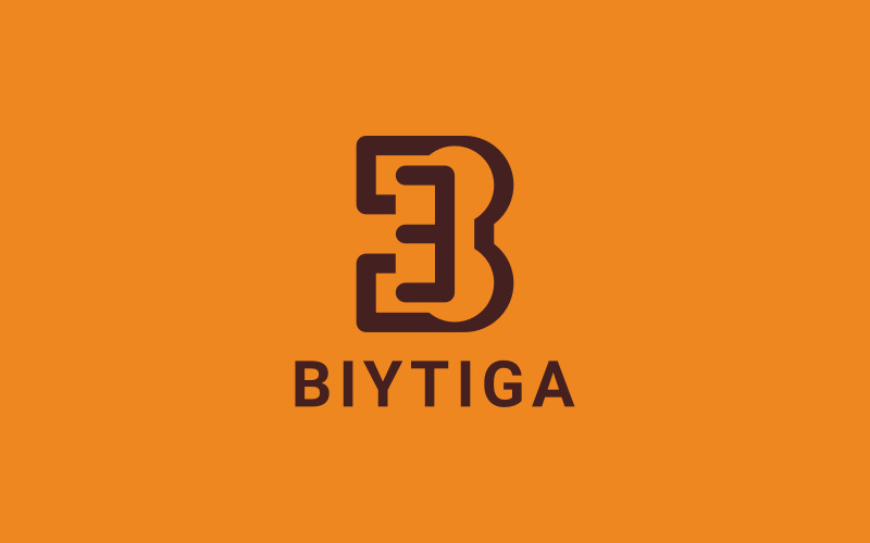Conceito de letra B3 - modelo de logotipo BIYTIGA