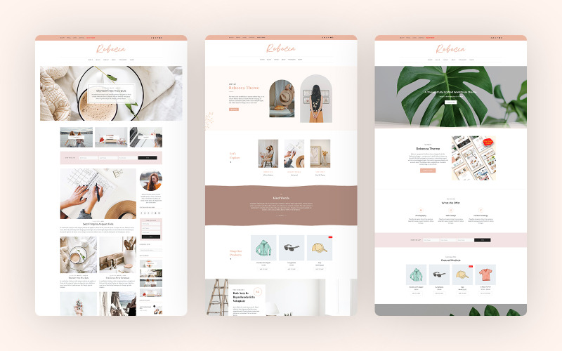 Rebecca - Blogujte a nakupujte téma WordPress