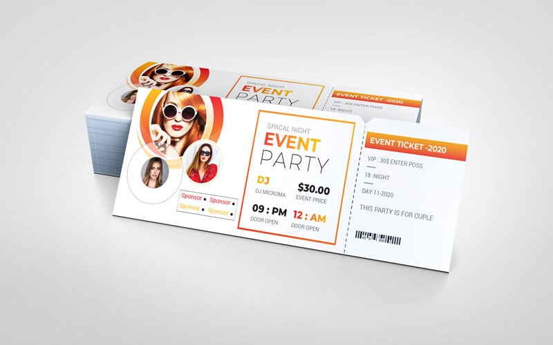 Download Фирменный стиль "Event Ticket Vol_ 27 - Corporate Identity Template" / Event Ticket Vol_ 27 - Corporate Identity Template - Фирменный стиль на тему графика advert,advertisement,date,design,concert tickets,conference,contemporary,editable,entrance,even ticket,event,event tickets,modern,movie,movie night,music,nightclub,party,party ticket,pattern