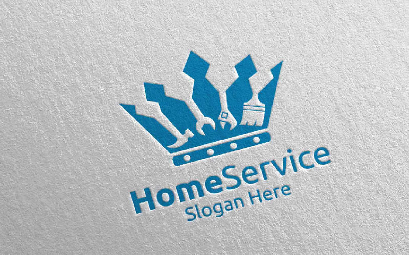Sjabloon voor King Real Estate en Fix Home Repair Services 39 Logo