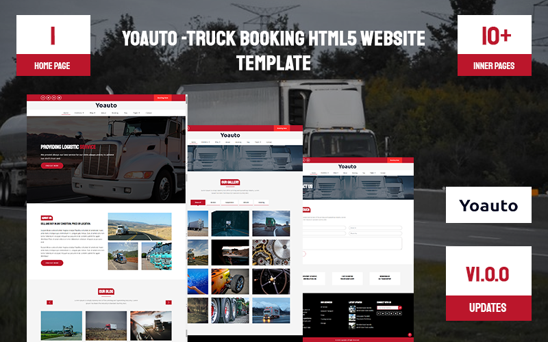 Yoauto - Šablona webových stránek s rezervací nákladních vozidel Html5