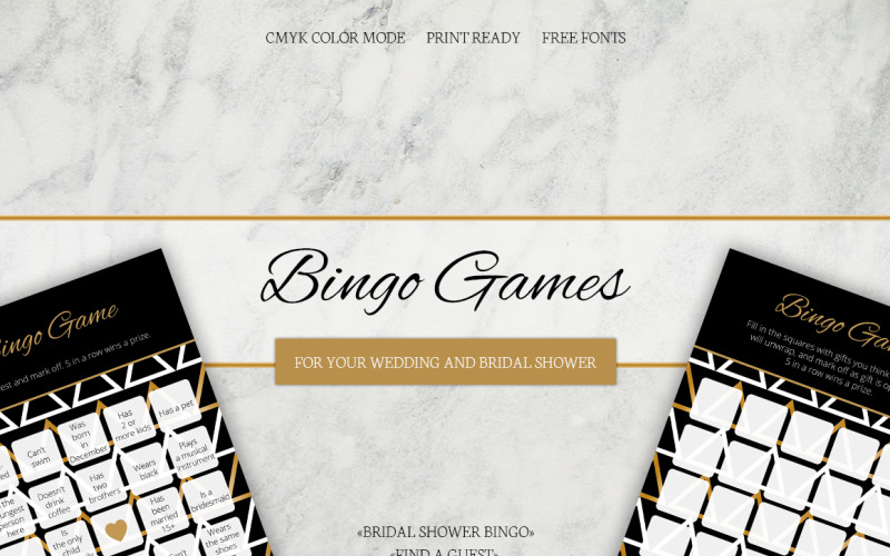 Bingo Cards for Wedding and Bridal Shower - Corporate Identity Template