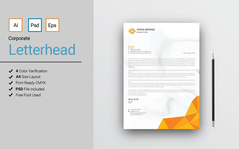 Download Фирменный стиль "Letterhead Vol02 - Corporate Identity Template" / Letterhead Vol02 - Corporate Identity Template - Фирменный стиль на тему графика letterhead,clean,colorful,corporate,creative,editable,elegant,ipad,letter,modern,pad,print ready,simple,sleek,stationery,stylish