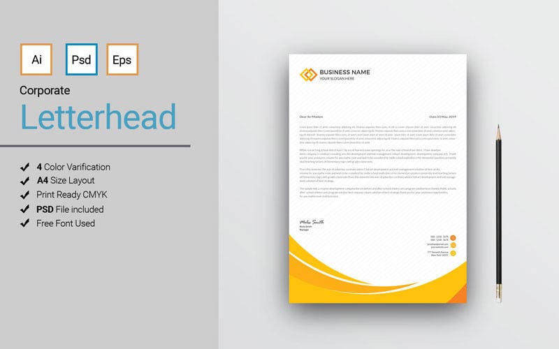 Download Фирменный стиль "Letterhead Vol03 - Corporate Identity Template" / Letterhead Vol03 - Corporate Identity Template - Фирменный стиль на тему графика letterhead,clean,colorful,corporate,creative,editable,elegant,ipad,letter,modern,pad,print ready,simple,sleek,stationery,stylish
