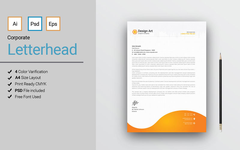 Download Фирменный стиль "Letterhead Vol05 - Corporate Identity Template" / Letterhead Vol05 - Corporate Identity Template - Фирменный стиль на тему графика letterhead,clean,colorful,corporate,creative,editable,elegant,ipad,letter,modern,pad,print ready,simple,sleek,stationery,stylish