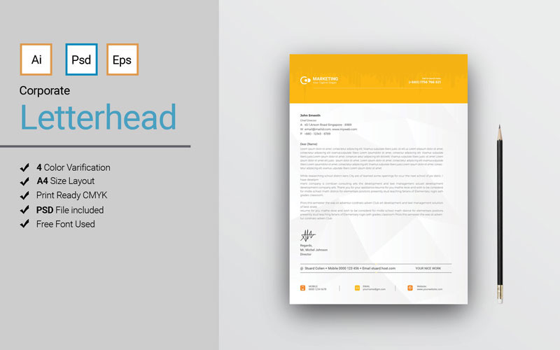 Download Фирменный стиль "Letterhead Vol07 - Corporate Identity Template" / Letterhead Vol07 - Corporate Identity Template - Фирменный стиль на тему графика letterhead,clean,colorful,corporate,creative,editable,elegant,ipad,letter,modern,pad,print ready,simple,sleek,stationery,stylish