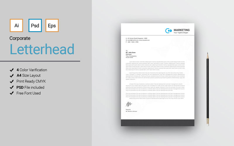 Download Фирменный стиль "Letterhead Vol08 - Corporate Identity Template" / Letterhead Vol08 - Corporate Identity Template - Фирменный стиль на тему графика letterhead,clean,colorful,corporate,creative,editable,elegant,ipad,letter,modern,pad,print ready,simple,sleek,stationery,stylish