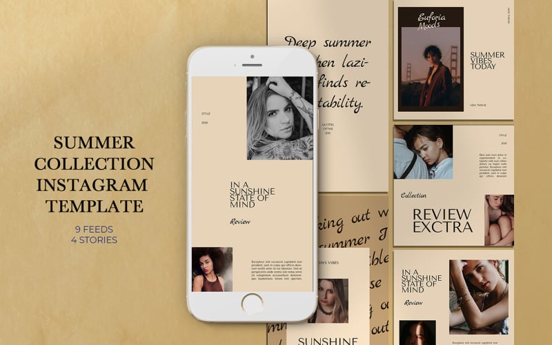 Download Шаблон для соцсетей "Summer Collection Instagram Templates for Social Media" / Summer Collection Instagram Templates for Social Media - Шаблон для соцсетей на тему графика azruca,fashion,fashion template,hypebeast,hypebeast template,illustration,instagram stories,instagram story,instastory,media,memphis,memphis style,memphis vibes,modern,neo instagram,nineties,