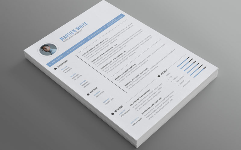 Martien White Clean szablon CV