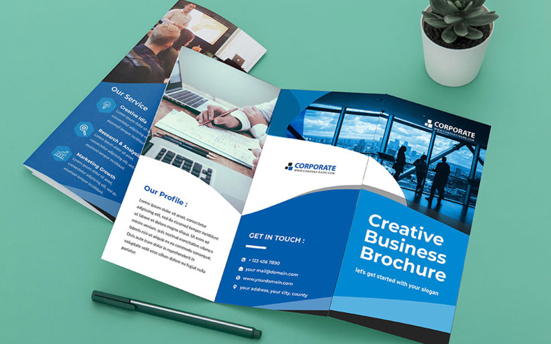 Download Фирменный стиль "Trifold Brochure Design Main Image - Corporate Identity Template" / Trifold Brochure Design Main Image - Corporate Identity Template - Фирменный стиль на тему графика advertising,agency,branding,brochure,business,business brochure,clean,company,corporate,creative,customizable,financial,indesign,marketing,modern,multipurpose,print,print ready,pro