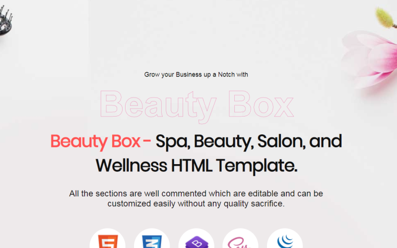 Spa, Beauty, Salon and Wellness Landing Page Template