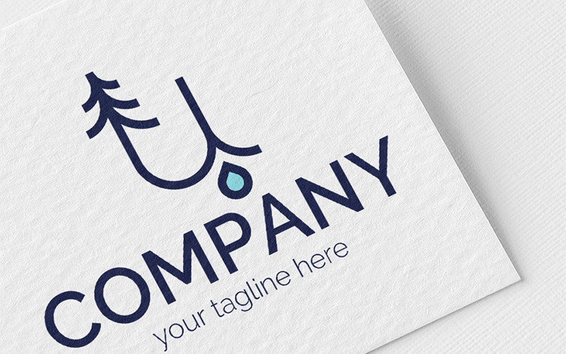 Download Шаблон логотипа "Forest and Water Logo Template" / Forest and Water Logo Template - Шаблон логотипа на тему графика letter u,letter l,woods,tree,fir,environment,water,raindrop,underground water,spring,purity,nature,ice water,bottled water,sign,simplicity,single color,two colors,emblem