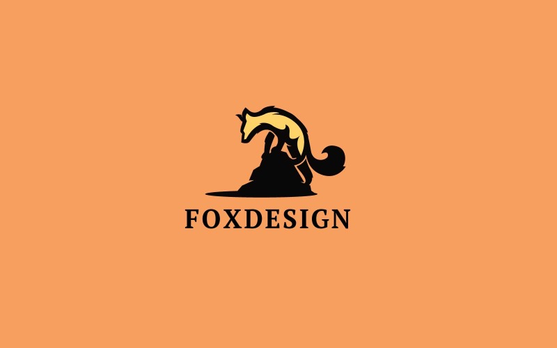 Modello di Logo Design Fox