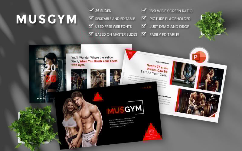 Musgym – Modèle PowerPoint créatif et commercial