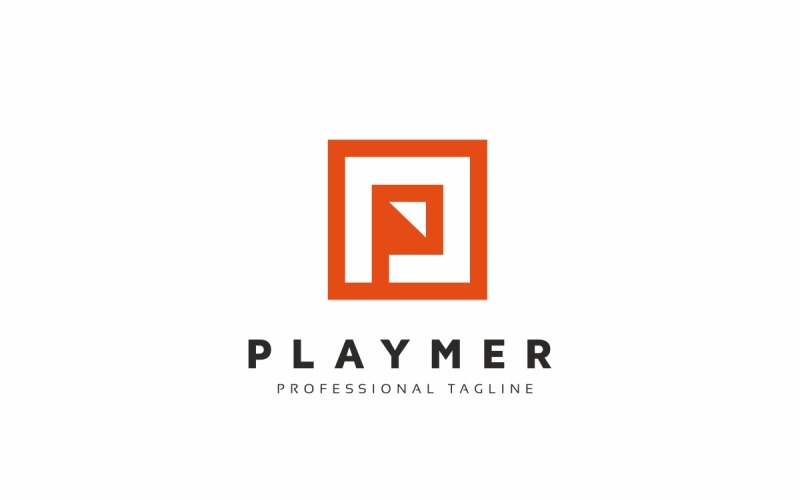 Play P Letter Logo Template
