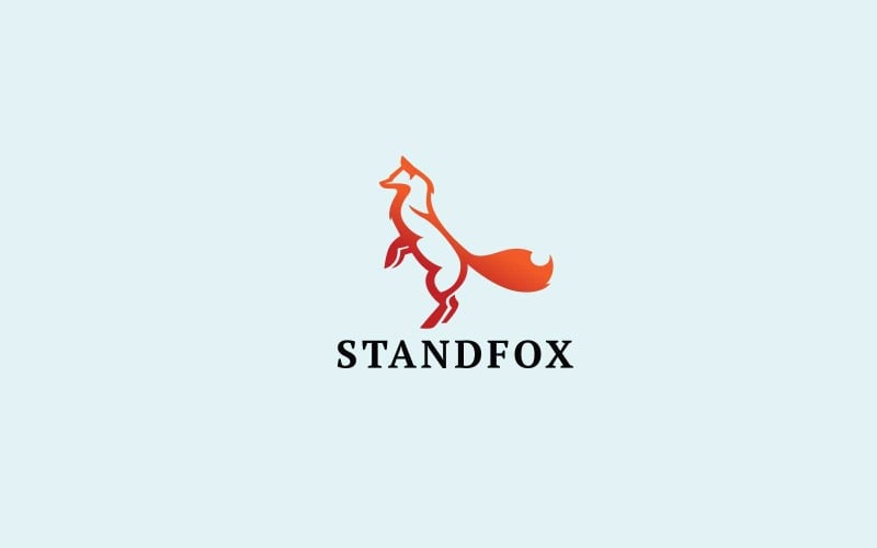 Download Шаблон логотипа "Stand Fox Logo Template" / Stand Fox Logo Template - Шаблон логотипа на тему графика adorable,angry,animal,animals,animation,art,blog,body,cartoon,characters,cute,face,fox,foxy,fur,illustrator,lovely,mascot,modern,orange