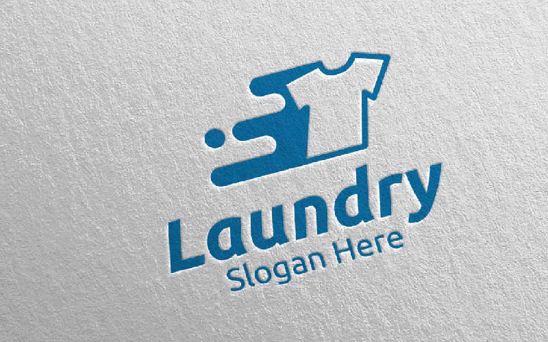 Modelo de logotipo 13 da lavanderia rápida para lavagem a seco