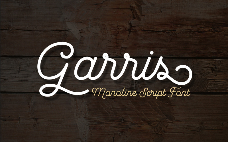 Download Шрифт "Garris Monoline Font" / Garris Monoline Font - Шрифт на тему графика branding,casual,elegant,food,packaging,labels,lettering,logotype,monoline,opentype,organics,posters,script