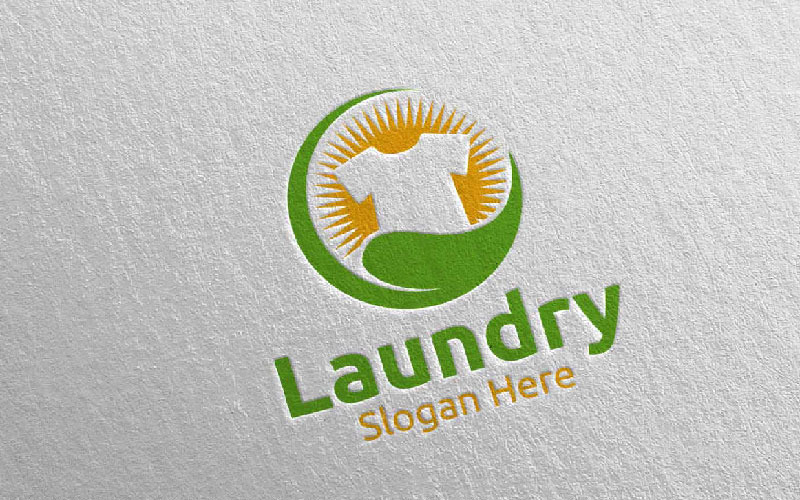 Modello di Logo di Eco Laundry Dry Cleaners 12