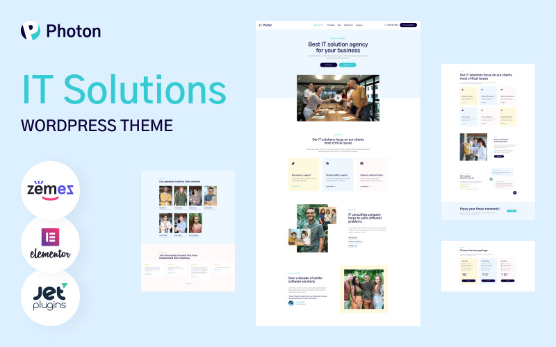 Photon - IT řešení WordPress šablona pro webové stránky softwarové společnosti