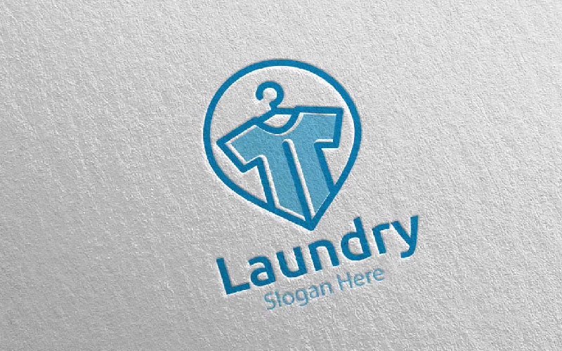 Pin Laundry Dry Cleaners 19 Logo Template