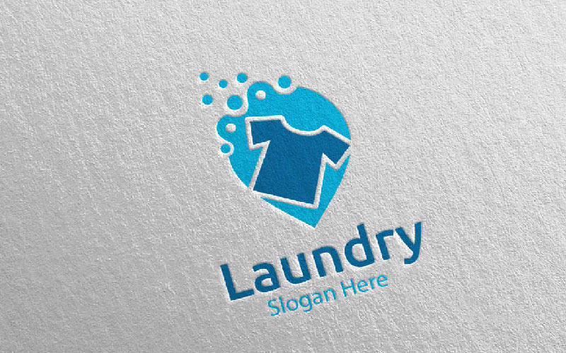 Modelo de logotipo 20 para lavanderias de lavanderia