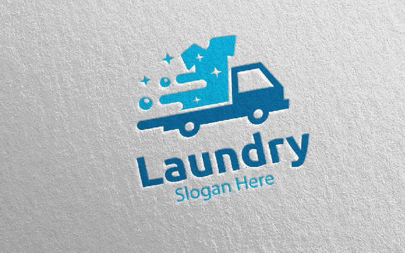 Delivery Laundry Dry Cleaners 66 Logo Template