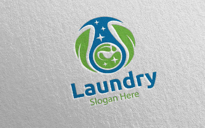 Eco Laundry Dry Cleaners 27 Logo Template